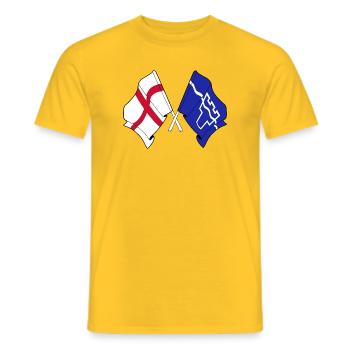 Tyne and Wear & Angleterre traversée - T-shirt homme - jaune - Devant - AI Model Male 178 dark (178cm)