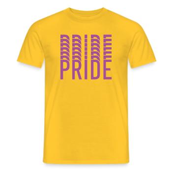 Purple Pride Typografie-Mosaik - Männer T-Shirt - Gelb - Vorne - AI Model Male 178 dark (178cm)