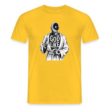 God Like Galaxy Design - Men's T-Shirt - yellow - Front - AI Model Male 178 dark (178cm)