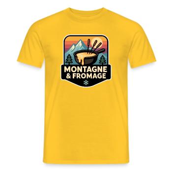 Mountain and Cheese Fondue Savoyarde Alpine - Men's T-Shirt - yellow - Front - AI Model Male 178 dark (178cm)