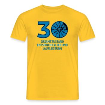 HU February 2026 - 30 Years - Birthday Gift - Men's T-Shirt - yellow - Front - AI Model Male 178 dark (178cm)