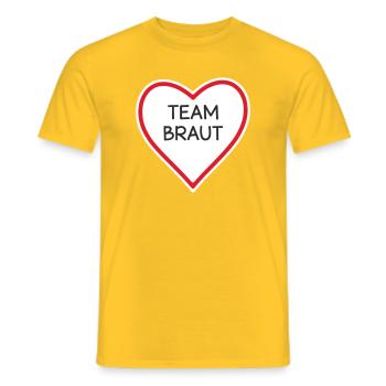 HerzTeam Brautdesign - Männer T-Shirt - Gelb - Vorne - AI Model Male 178 dark (178cm)