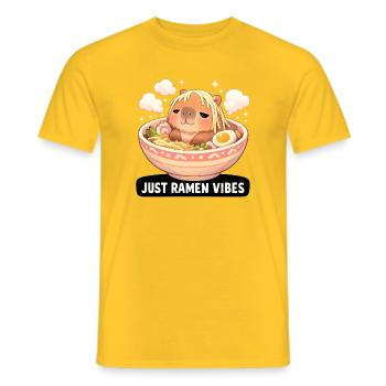 Capybara mit Ramen Vibes - Männer T-Shirt - Gelb - Vorne - AI Model Male 178 dark (178cm)