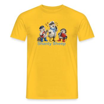 Shanty Schafband - Männer T-Shirt - Gelb - Vorne - AI Model Male 178 dark (178cm)