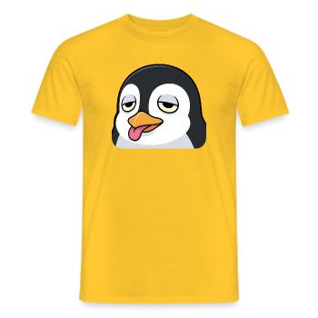 Lustiger Pinguin Cartoon Genervt Zunge Rausstrecke - Männer T-Shirt - Gelb - Vorne - AI Model Male 178 dark (178cm)