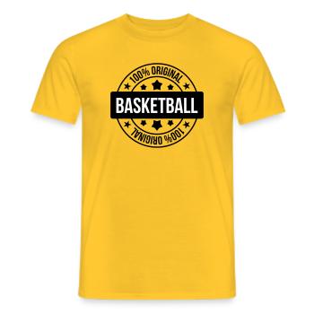 Basketball / Basketball / Basktet-Ball / Sport - Männer T-Shirt - Gelb - Vorne - AI Model Male 178 dark (178cm)