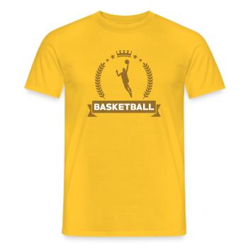 Basketball / Basketball / Basktet-Ball / Sport - Männer T-Shirt - Gelb - Vorne - AI Model Male 178 dark (178cm)