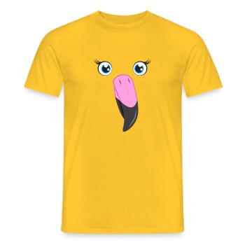 Flamingo Face Kawaii Pink Lazy DIY Bird Custome - Men's T-Shirt - yellow - Front - AI Model Male 178 dark (178cm)
