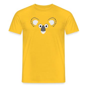Süßes Koala-Gesicht Kawaii Faules DIY-Tierkostüm - Männer T-Shirt - Gelb - Vorne - AI Model Male 178 dark (178cm)