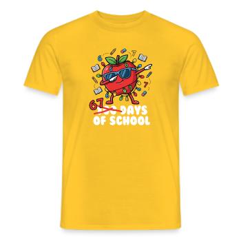 Six Sept Jours École 100 Jours 6 7 Fun 6-7 - T-shirt homme - jaune - Devant - AI Model Male 178 dark (178cm)