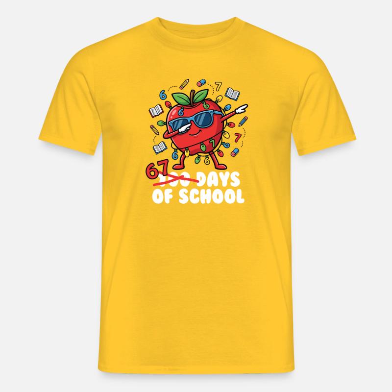 Sechs Sieben Tage Schule 100 Tage 6 7 Spaß 6-7 - Männer T-Shirt - Gelb