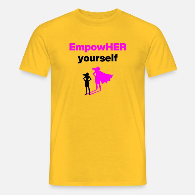 EMPOHER YOURSELF PINK EMPOWERMENT SUPERHELDIN - Männer T-Shirt - Gelb