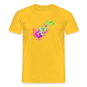 Hawaiian Ukulele Uke Watercolor - Männer T-Shirt - Gelb - Vorne - AI Model Male 178 dark (178cm)
