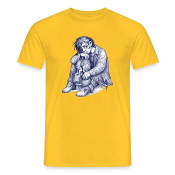Croquis mélancolique de violon - T-shirt homme - jaune - Devant - AI Model Male 178 dark (178cm)
