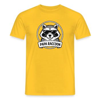 Dad raccoon with sunglasses - Men's T-Shirt - yellow - Front - AI Model Male 178 dark (178cm)