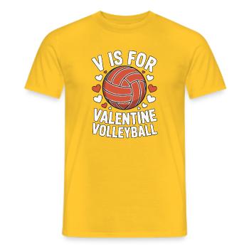 V ist für Valentine Volleyball - Männer T-Shirt - Gelb - Vorne - AI Model Male 178 dark (178cm)
