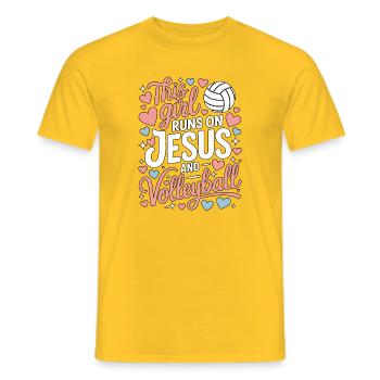 Dieses Mädchen liebt Jesus & Volleyball - Männer T-Shirt - Gelb - Vorne - AI Model Male 178 dark (178cm)