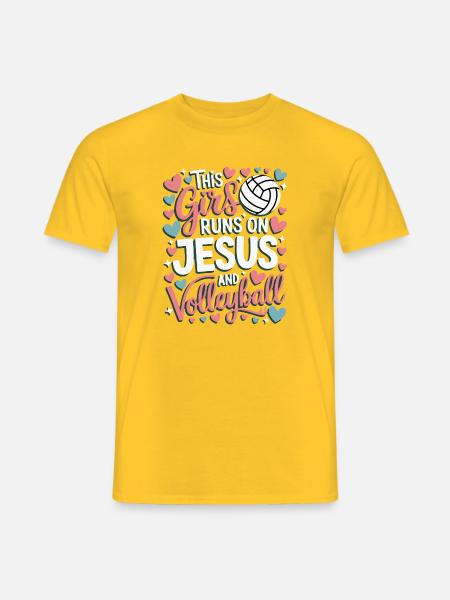 Denne pige elsker Jesus og volleyball - Mænd T-shirt - gul