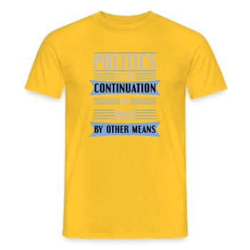La politique comme continuation de la guerre - T-shirt homme - jaune - Devant - AI Model Male 178 dark (178cm)