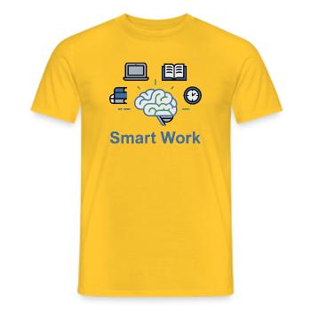 Smart Work Brain Power - Men's T-Shirt - yellow - Front - AI Model Male 178 dark (178cm)