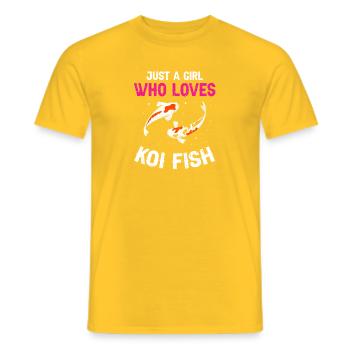 Koi Fish Lover Female Pond Life Cute Humor - Men's T-Shirt - yellow - Front - AI Model Male 178 dark (178cm)