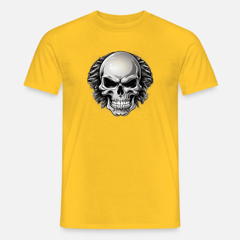 Schädel mit Lorbeer Gothic Tattoo - Männer T-Shirt - Gelb