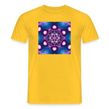 Neon Mandala Kaleidoskop - Männer T-Shirt - Gelb - Vorne - AI Model Male 178 dark (178cm)