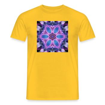 Neon-Lotus Kaleidoskop - Männer T-Shirt - Gelb - Vorne - AI Model Male 178 dark (178cm)
