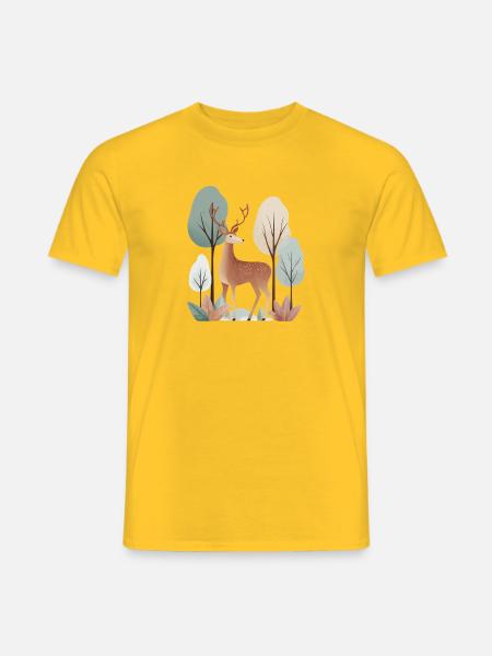 Deer in the forest – Calm and natural animal - Men's T-Shirt - yellow