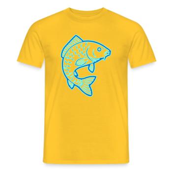 Neon Carp Fish Bright Fishing - Men's T-Shirt - yellow - Front - AI Model Male 178 dark (178cm)