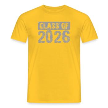 Abschlussjahrgang 2026 Class of - Schüler Student - Männer T-Shirt - Gelb - Vorne - AI Model Male 178 dark (178cm)