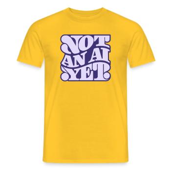 Not an AI yet - Men's T-Shirt - yellow - Front - AI Model Male 178 dark (178cm)