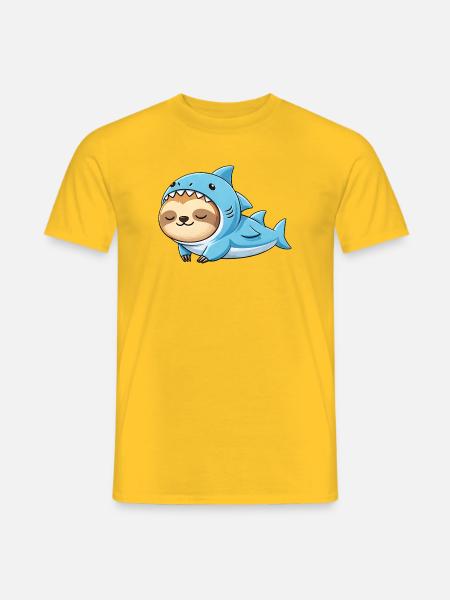 Süßer Faultier Cartoon Kostüm Brasilien Fasching  - Männer T-Shirt - Gelb