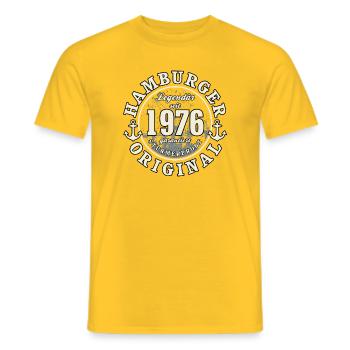 50th Birthday 2026 Hamburg Original Gift - Men's T-Shirt - yellow - Front - AI Model Male 178 dark (178cm)