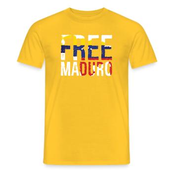 Carte libre du Venezuela de Maduro - T-shirt homme - jaune - Devant - AI Model Male 178 dark (178cm)