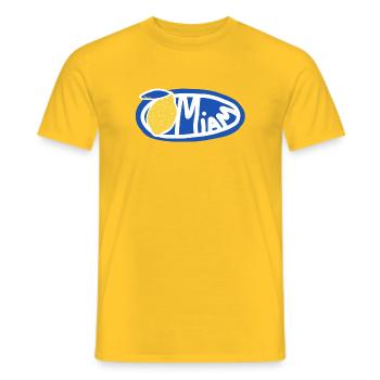 Lemon Yum Blue Retro Oval Logo - Männer T-Shirt - Gelb - Vorne - AI Model Male 178 dark (178cm)