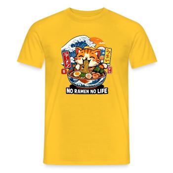 Ramen Is Life - Men's T-Shirt - yellow - Front - AI Model Male 178 dark (178cm)