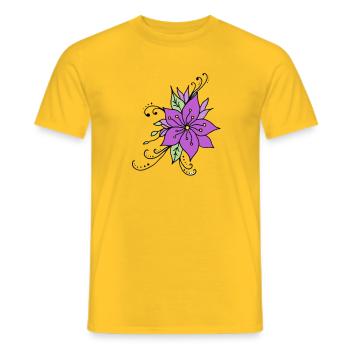 Hibiscus Flower - Men's T-Shirt - yellow - Front - AI Model Male 178 dark (178cm)