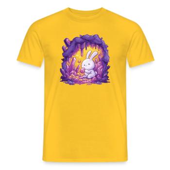 Le lapin dans la grotte de cristal - T-shirt homme - jaune - Devant - AI Model Male 178 dark (178cm)