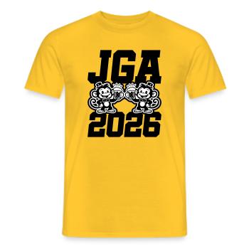 Jga 2026 Bachelor Party Monkeys - Men's T-Shirt - yellow - Front - AI Model Male 178 dark (178cm)