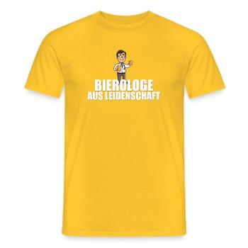 Bierologe aus Leidenschaft - Männer T-Shirt - Gelb - Vorne - AI Model Male 178 dark (178cm)