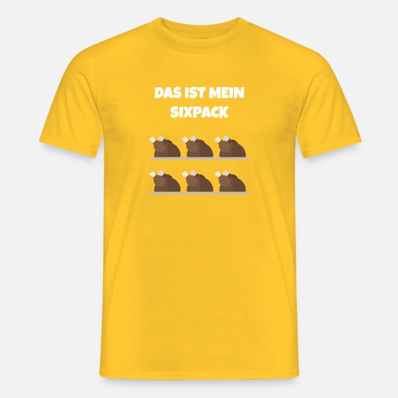 Das ist mein Sixpack Hähnchen - Männer T-Shirt - Gelb