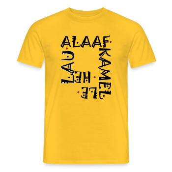 Karneval im Schriftzug - Männer T-Shirt - Gelb - Vorne - AI Model Male 178 dark (178cm)