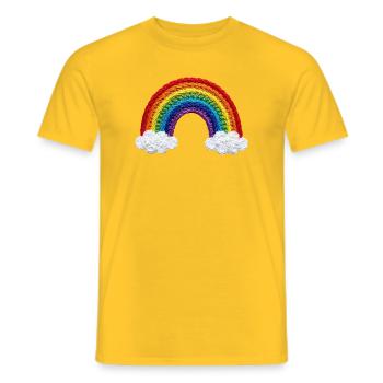 Regenbogen im bestickten Look (gedruckt) - Männer T-Shirt - Gelb - Vorne - AI Model Male 178 dark (178cm)