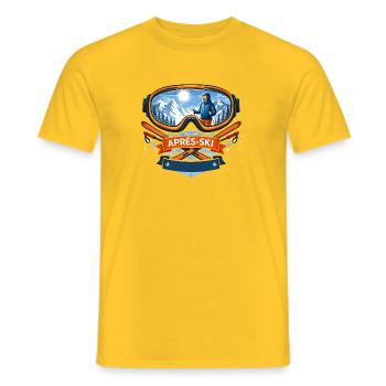 Apres Ski Comic Design - Männer T-Shirt - Gelb - Vorne - AI Model Male 178 dark (178cm)