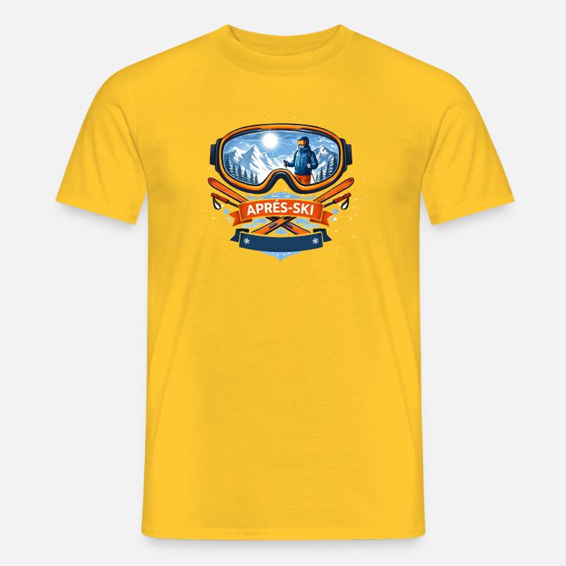 Apres Ski Comic Design - Männer T-Shirt - Gelb