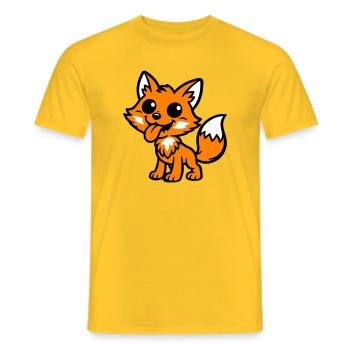 Fuchs Comic - Männer T-Shirt - Gelb - Vorne - AI Model Male 178 dark (178cm)