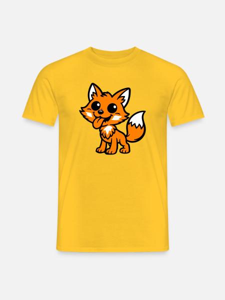 Fuchs Comic - Männer T-Shirt - Gelb