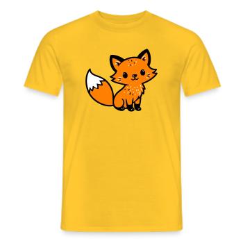 Fuchs Niedlich Comic - Männer T-Shirt - Gelb - Vorne - AI Model Male 178 dark (178cm)