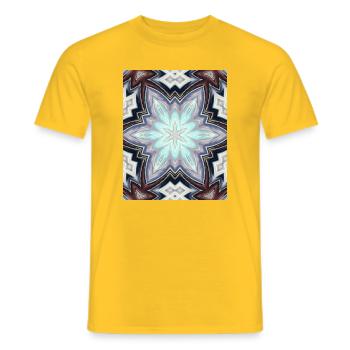 Pastel Kaleidoscope Star Mandala - Men's T-Shirt - yellow - Front - AI Model Male 178 dark (178cm)